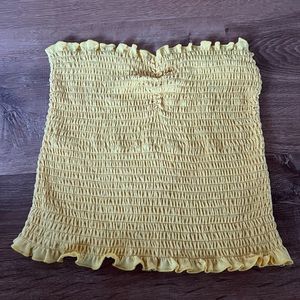 Strapless yellow top